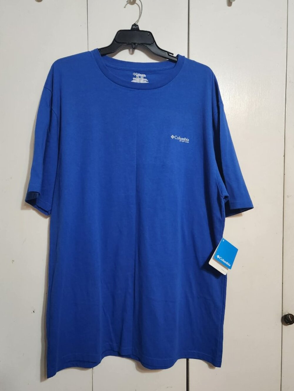 NWT Columbia PFG Fishing Shirt Mens XLT Blue Marlins Elements of Fishing Graphic